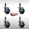Service Caster 3.5'' SS Blue Poly Swivel 1'' Expanding Stem Caster Set with Brake, 4PK SCC-SSEX20S3514-PPUB-BLUE-TLB-1-4 - alternate 3